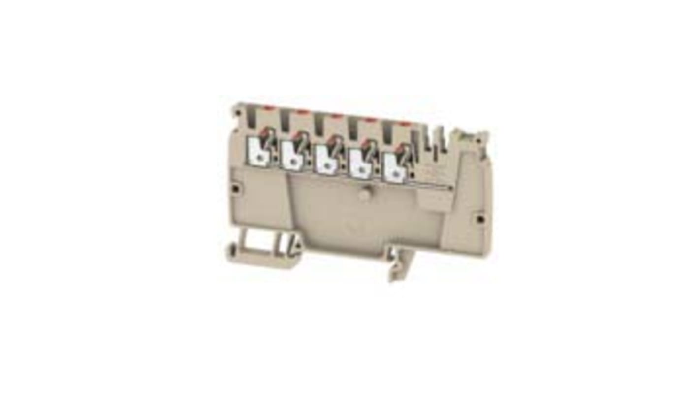 Morsettiera per guida DIN Weidmüller 1988290000 beige, 24A, monitoraggio carico, protezione picchi corrente.