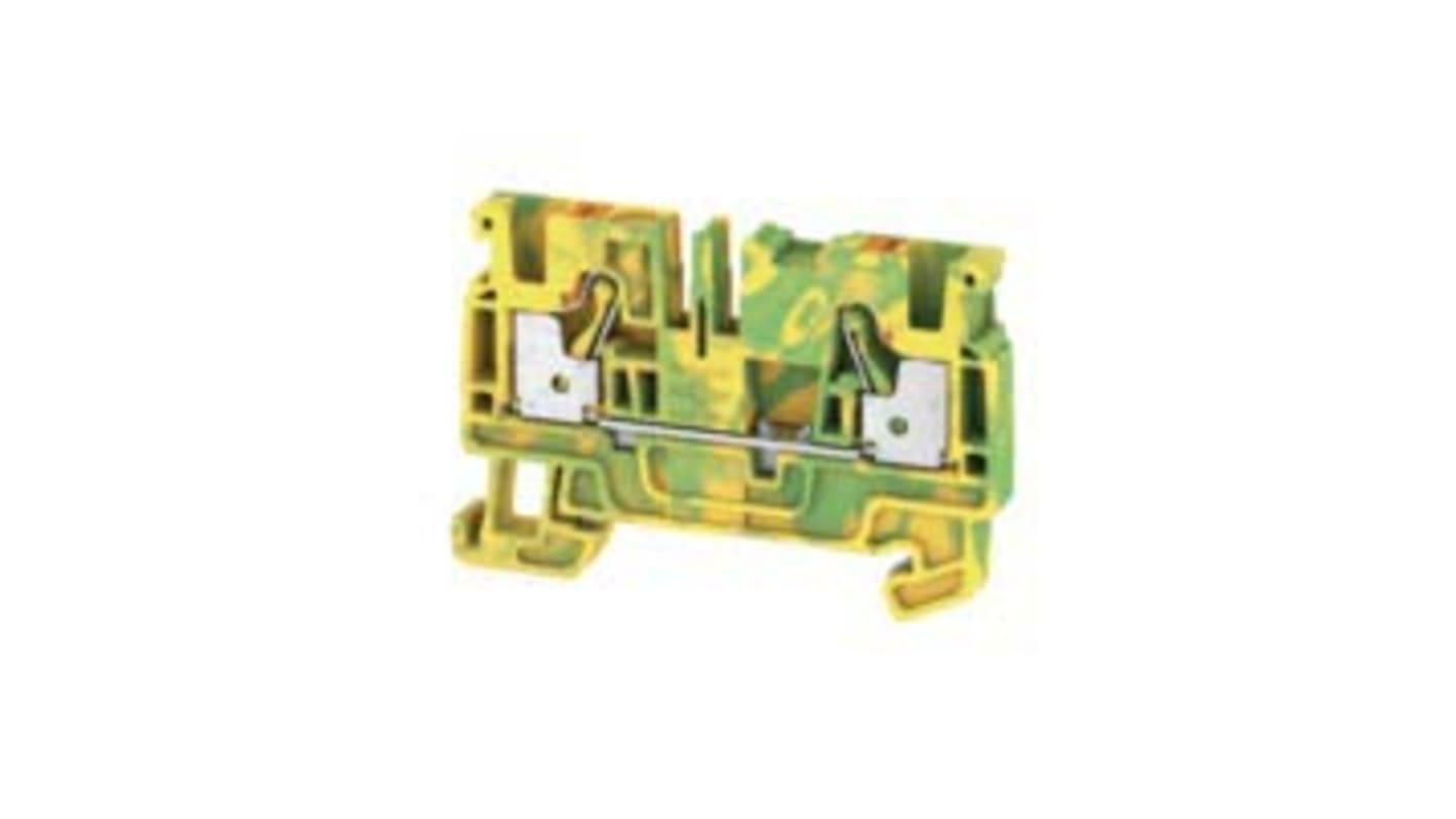 Morsettiera per guida DIN Weidmüller 2051360000, Verde/Giallo, livello Singolo. Tecnologia a innesto per cablaggio rapido e manipolazione facile.
