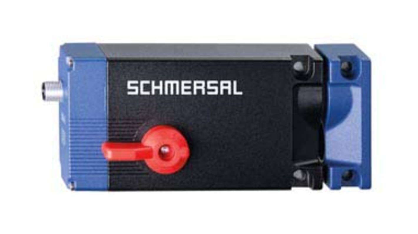 Interruttore di interblocco a solenoide Schmersal AZM400Z, 24V cc, contatti di sicurezza 2NO, protezione IP66/IP67, dimensioni 166.7x77.8x65.3 mm.