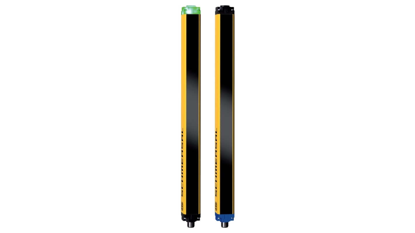 Barriera fotoelettrica Schmersal SLC440COM-E-0970-14, altezza protezione 970 mm, risoluzione 14 mm, grado di protezione IP67.