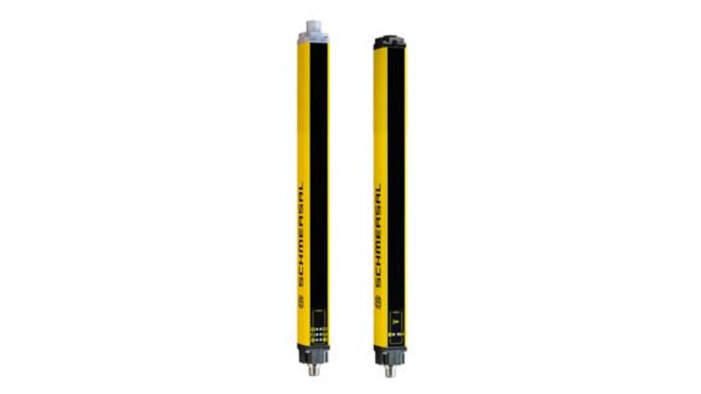 Schmersal SLC440COM-E-1610-14, barriera fotoelettrica con 160 fasci, risoluzione 14 mm, distanza di rilevamento 300-6000 mm.