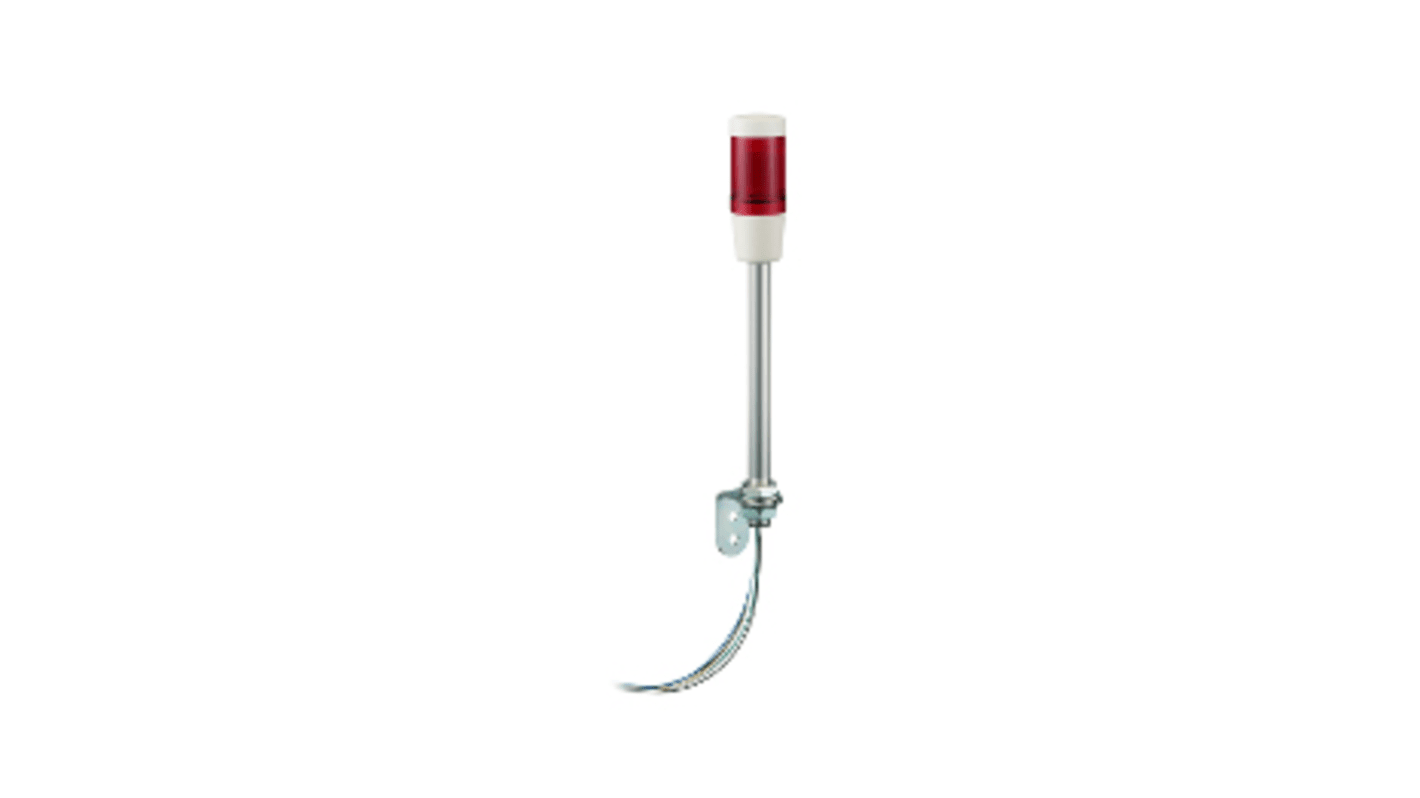 Torretta di segnalazione LED rossa Schneider Electric XVMB2RSSB, 24 V, con cicalino, montaggio su base, altezza 383 mm, grado di protezione IP42.