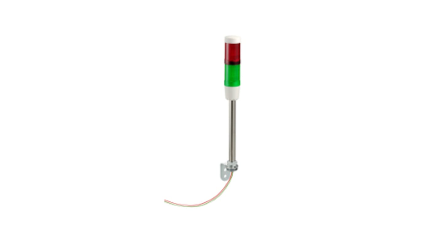Torretta di segnalazione LED Rosso/Verde Schneider Electric XVMM2RGSSB, 230 V, 250 mm, con cicalino e grado di protezione IP42.
