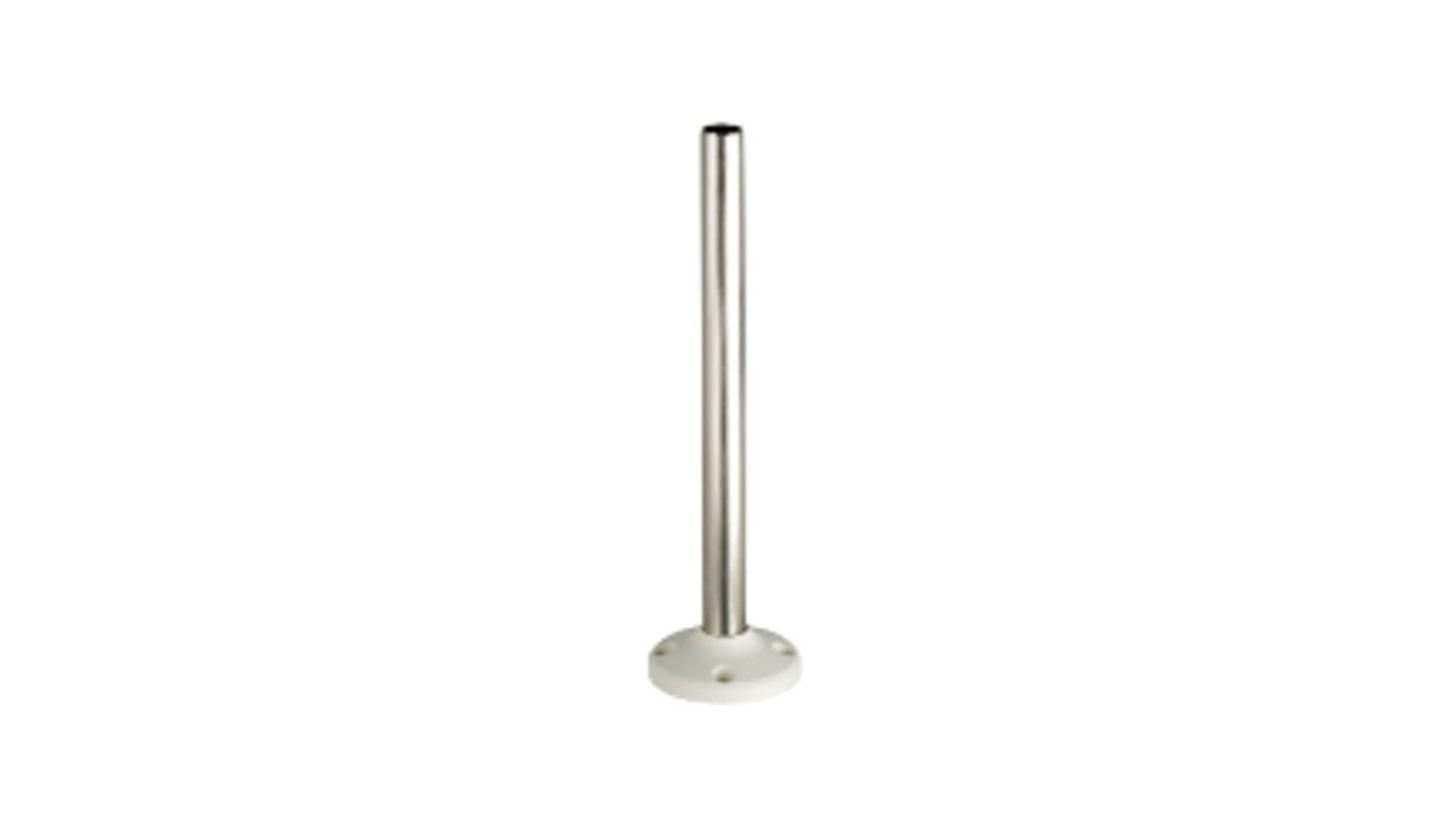 Tubo di supporto con piastra di fissaggio per colonna luminosa, Schneider Electric XVMZ03, diametro 20 mm, lunghezza 256 mm, colore bianco, grado di protezione IP54.