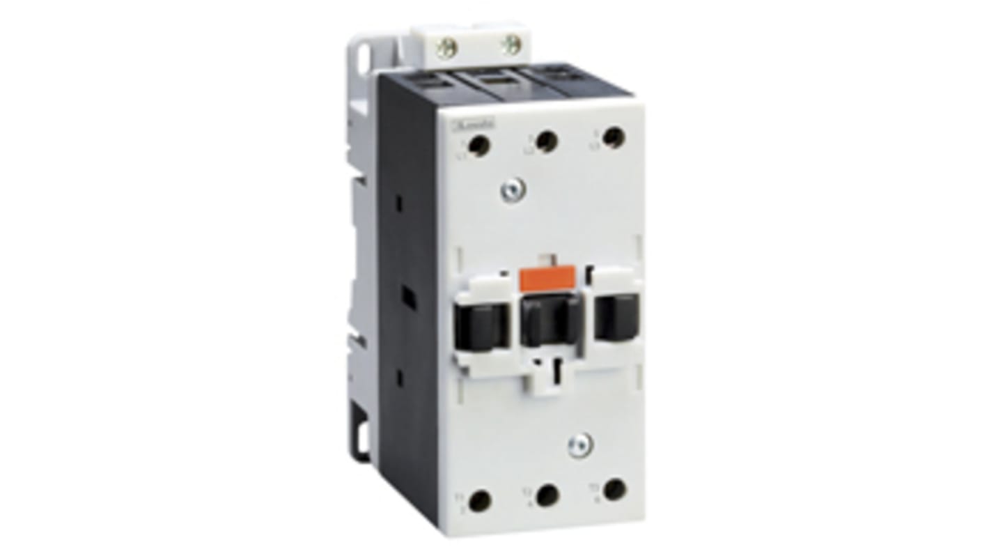 Contattore Lovato BF4000A230, 3 poli, 40 A, bobina 230 V c.a., montaggio su guida DIN, dimensioni 114,5 x 55 x 136 mm.