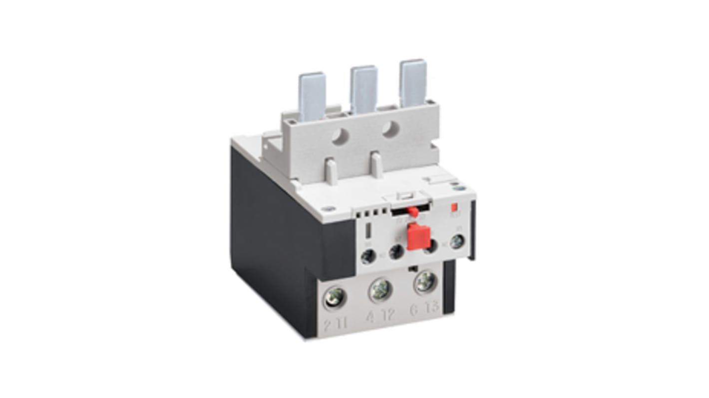 Relè di sovraccarico Lovato RF825000, 1 NO + 1 NC, carico FLC 35 a 50 A, montaggio diretto, temperatura -20/+55 °C.