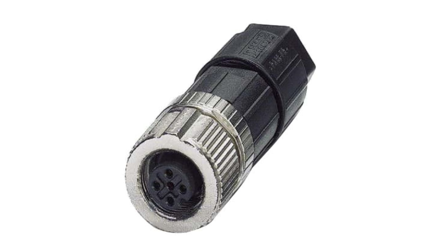 Connettore circolare femmina Phoenix Contact SACC M12, 5 poli, IP67, resistente, pre-assemblato. Ideale per ambienti impegnativi.