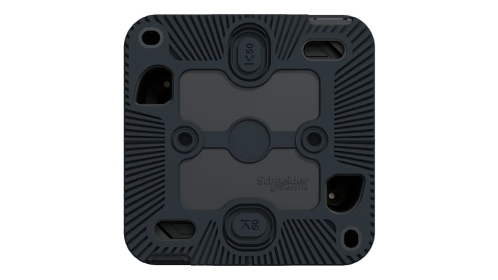 Interruttore luce Schneider Electric MUR35026, montaggio superficiale, IP55, 10 A, 250 V, corpo in ABS, dimensioni 76 x 76 x 64 mm.