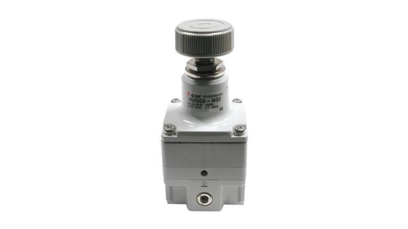 Regolatore di flusso SMC IR1000-F01-A, montaggio a pannello, flusso massimo 4,4 L/min, temperatura operativa -5°C/+60°C.