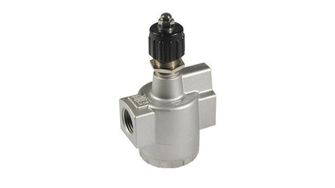 Regolatore di flusso SMC AS2301FS1-02-06S, montaggio a pannello, flusso massimo 230 L/min, tubo 6 mm, temperatura -5/+60 °C.