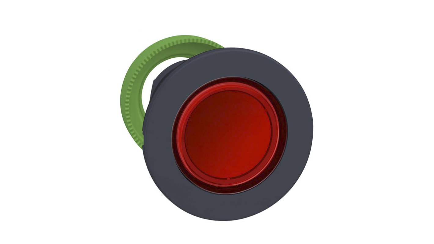 Attuatore pulsante instabile rosso Schneider Electric ZB5FA48, testa rotonda, montaggio a filo, diametro 30 mm, grado di protezione IP66/IP67/IP69K.