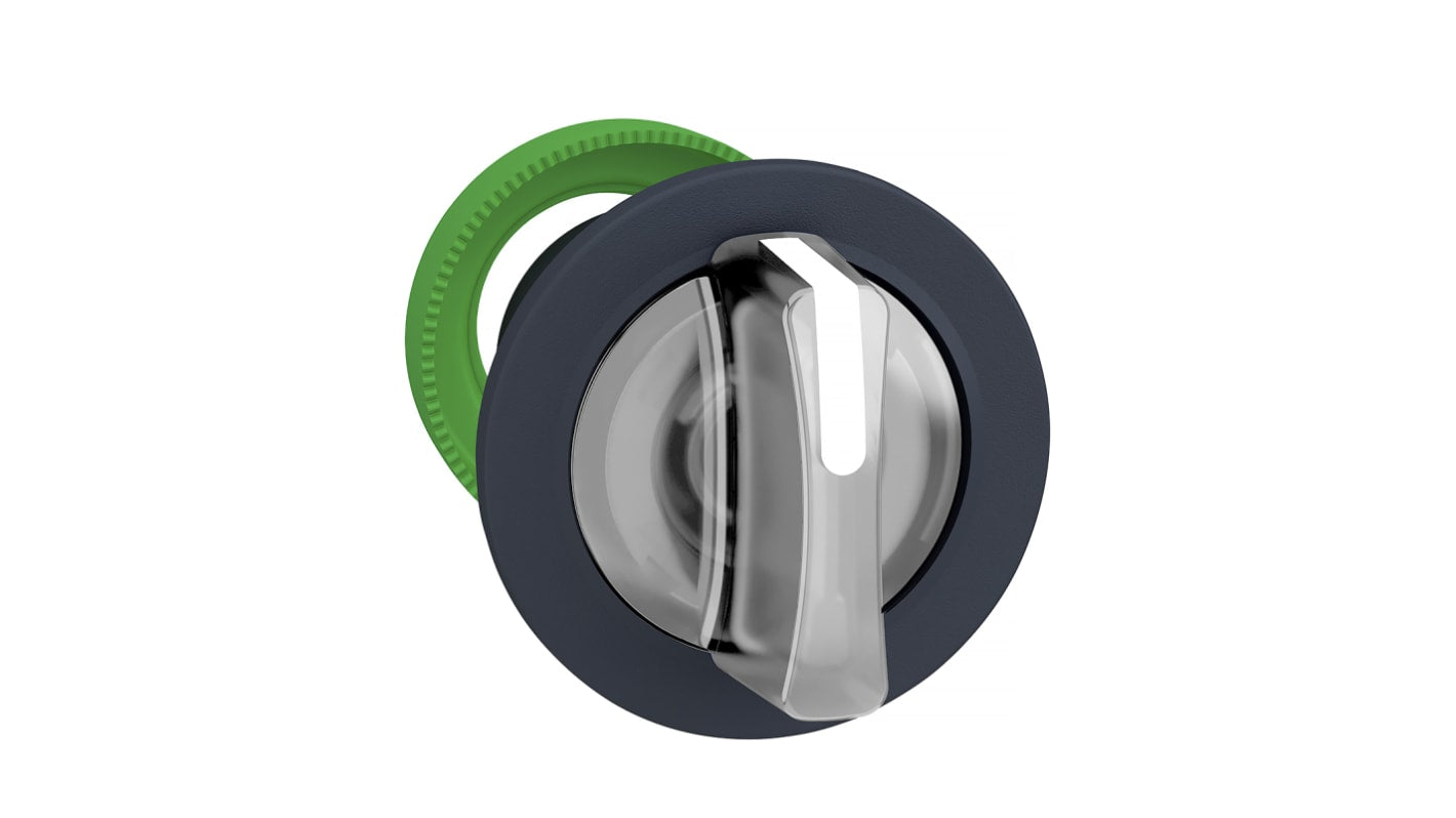 Selettore Harmony XB5 di Schneider Electric, testa illuminata a 3 posizioni, diametro 30 mm, montaggio a filo, protezione IP66/IP67/IP69K.
