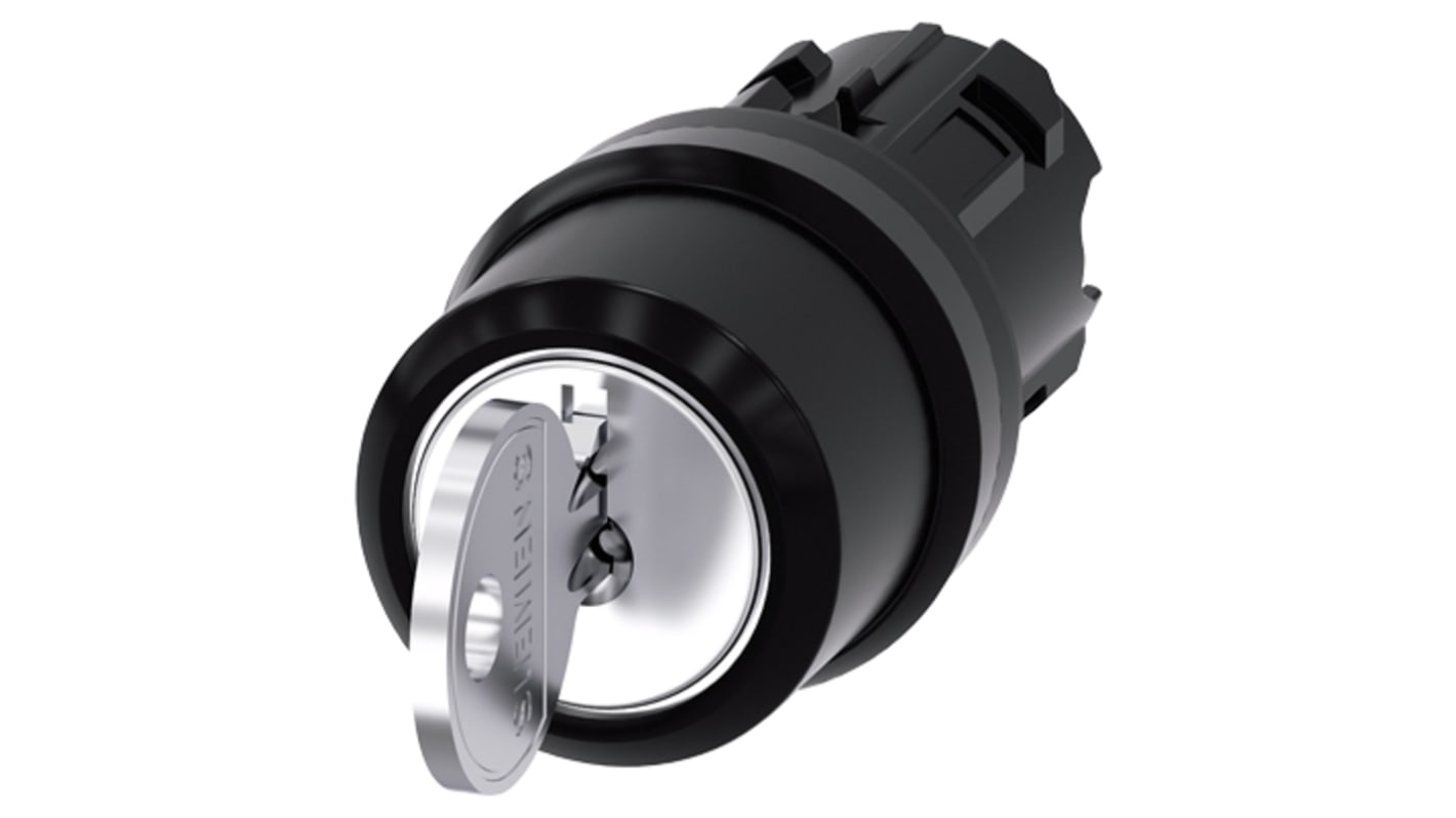 Testa selettore Siemens SIRIUS ACT, 3 posizioni, diametro foro 22 mm, attivazione momentanea, angolo di corsa 45 gradi.