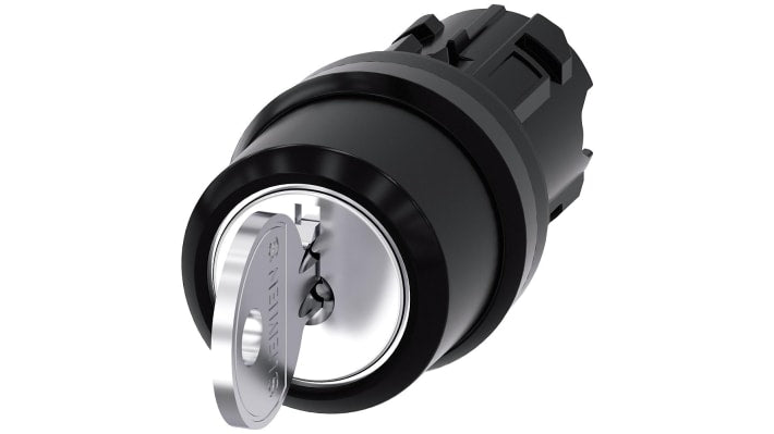 Testa selettore Siemens SIRIUS ACT, 3 posizioni, diametro foro 22 mm, attivazione momentanea, angolo di corsa 45 gradi.