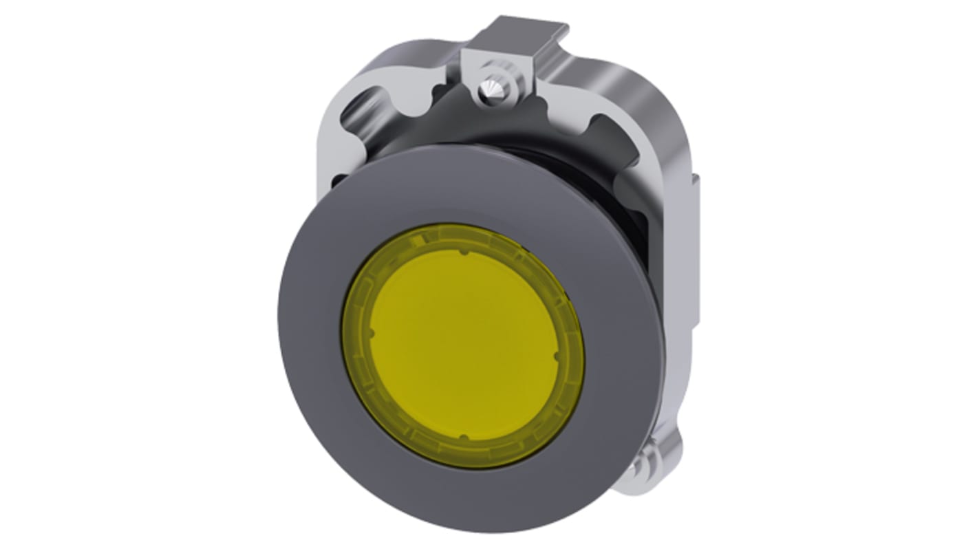 Pulsante instabile Siemens SIRIUS ACT, diametro 30 mm, corpo giallo, attuazione momentanea, grado di protezione IP66/IP67/IP69K.