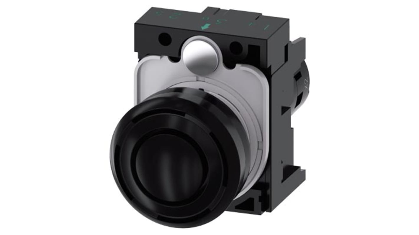 Cicalino Siemens 3SU1200-6KB10-1AA0, 24 V ca/cc, montaggio anteriore, diametro 29,5 mm, tono continuo 2,4 kHz, IP40.
