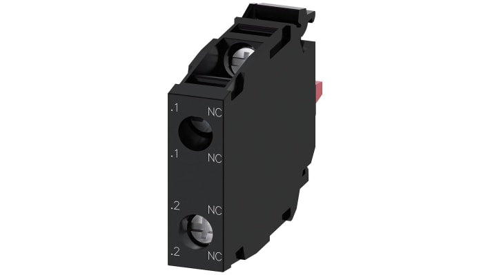 Modulo di contatto Siemens 3SU1400-1AA10-1EA0 con morsetti a vite e corrente nominale 10A - Serie SIRIUS ACT - Resistente agli urti, ideale per pannelli di controllo.