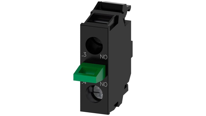 Blocco contatti Siemens 3SU1400-2AA10-1LA0, modulo per montaggio a pavimento, 500 V, 10 A, contatti placcati oro.