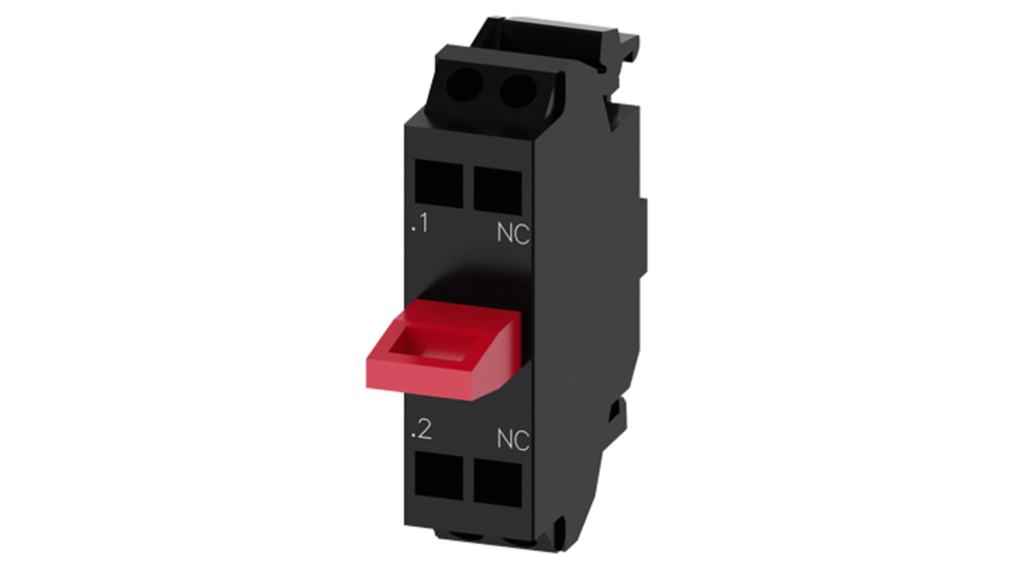 Blocco contatti Siemens 3SU1400-2AA10-3MA0, 1 NC, tensione 500 V, corrente 10 A, montaggio a pavimento, serie SIRIUS ACT.