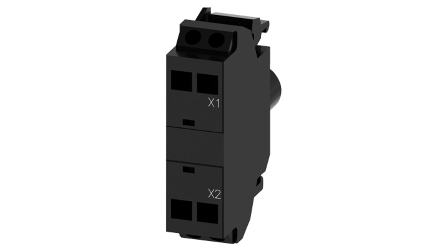 Modulo indicatore LED blu Siemens 3SU1401-1BF50-3AA0, 230V ca, terminale a molla, montaggio su blocco piastra frontale. Ideale per sistemi di controllo elettrico.