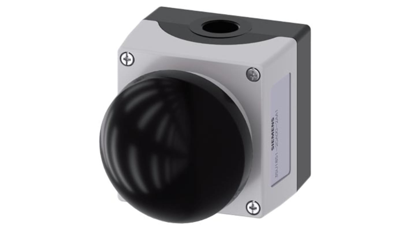 Pulsante Siemens SIRIUS ACT SPST, montaggio a pannello, diametro 22 mm, colore nero, contatto a vite, grado di protezione IP66.