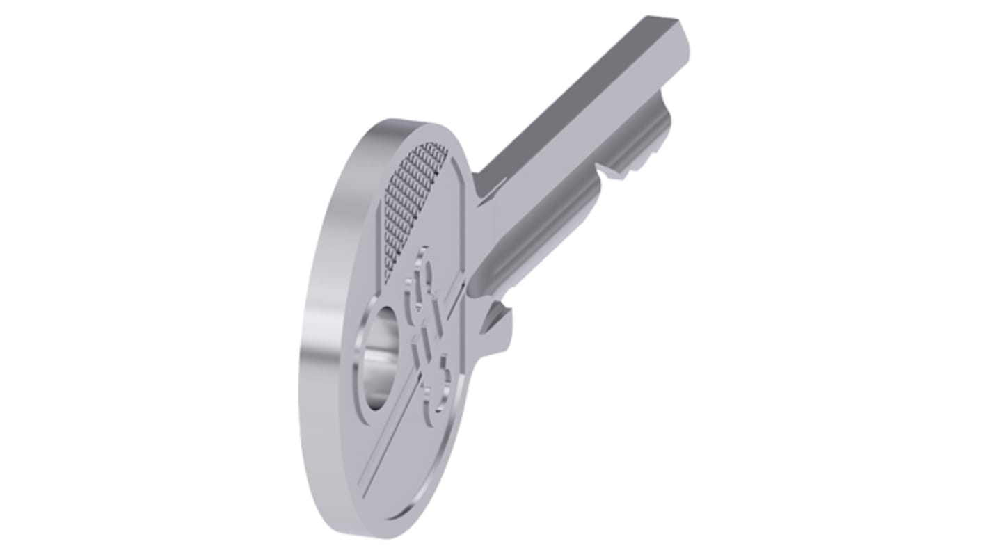 Chiave per interruttore a chiave Siemens Sirius Act, corpo metallico, resistente alla corrosione, operativa da -25 a +70 gradi.
