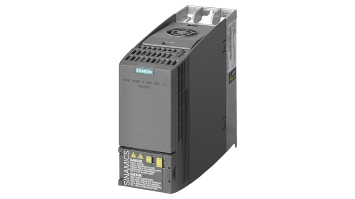 Inverter trifase Siemens SINAMICS G120C, 3-4 kW, 400V c.a., 3 fasi, 0-550Hz. Montaggio a pannello, comunicazione Profibus. Certificato CE e UL.