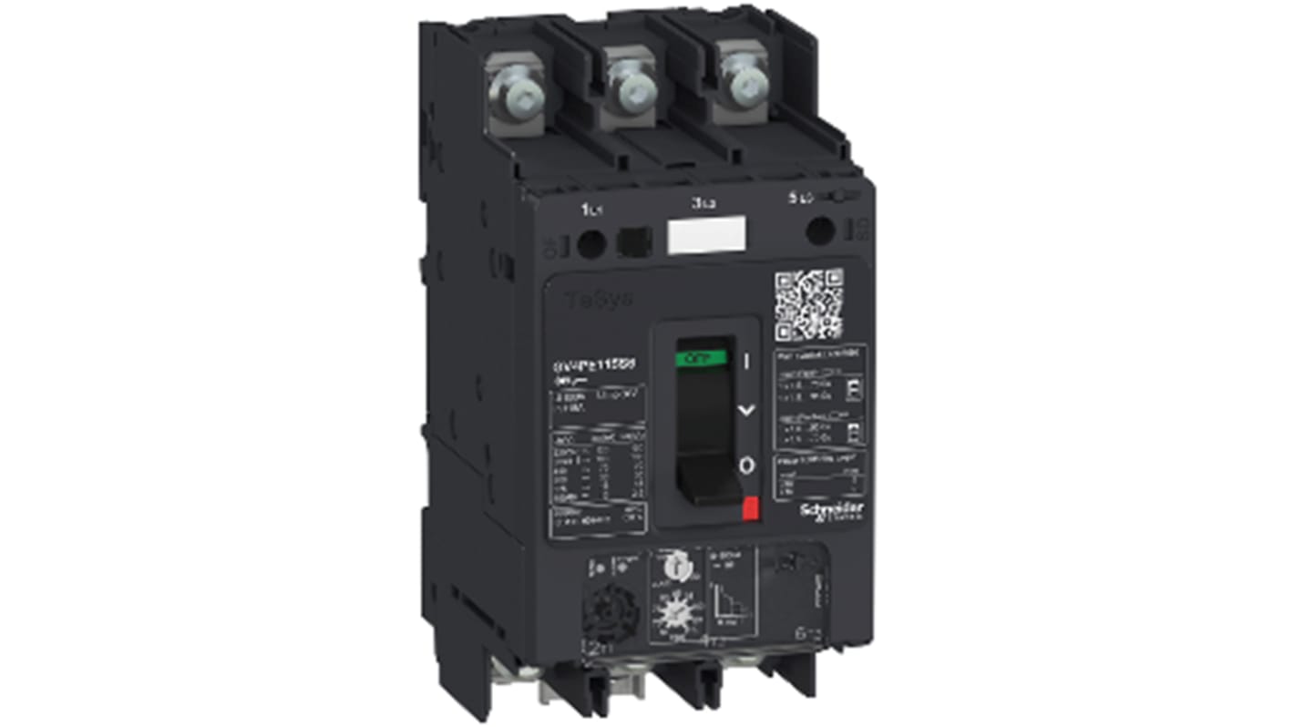 Interruttore termico Schneider Electric GV4PE02S6, 3 poli, 2A, 690V, dimensioni 81 x 116 x 155mm, meccanismo magnetotermico.