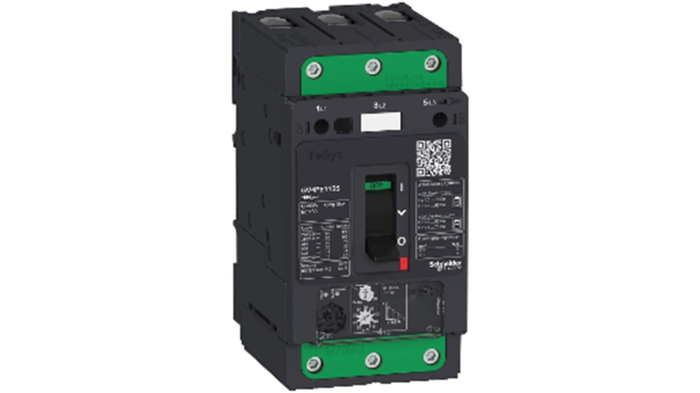 Interruttore termico 3 poli Schneider Electric GV4PE07N, 7A, 690V, dimensioni 81 x 116 x 155mm, con meccanismo magnetotermico.