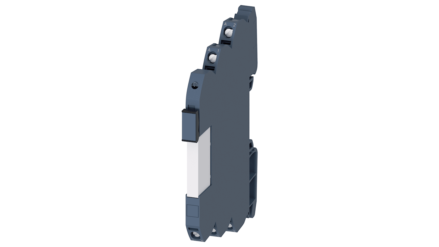 Relè d'interfaccia Siemens 3RQ3118-1AM00 con bobina 24V c.c. e contatto di commutazione. Terminale a vite, corrente termica 6A.