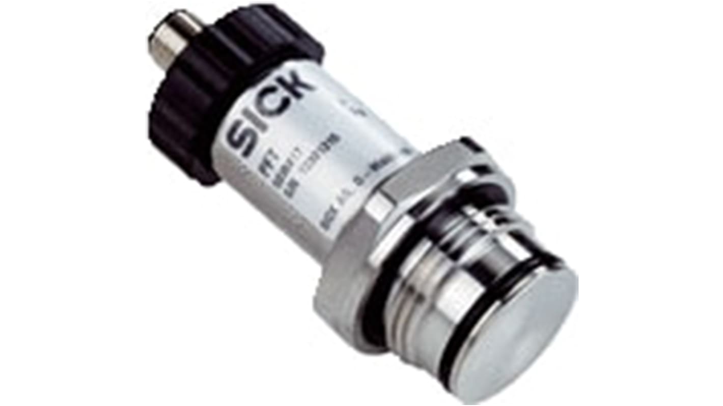 Sensore di livello Sick PFT-FRBX40SF1OSSAMSSZ, filettatura G1, corpo in acciaio inox, intervallo 0-4 m, uscita 4-20 mA.