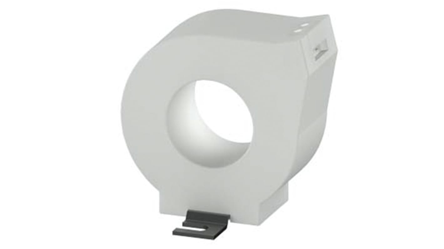 Trasformatore di corrente Siemens 3UL2302-1A, anello toroidale, montaggio su guida DIN, dimensioni 70 x 75,5 x 64 mm.