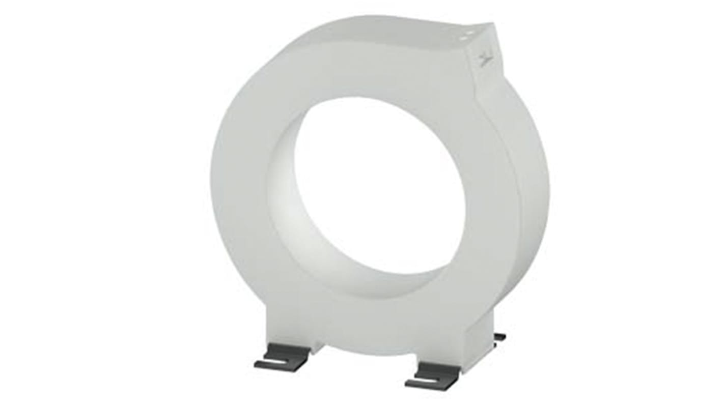 Trasformatore di corrente Siemens 3UL2304-1A, tipo toroidale, montaggio a pannello, dimensioni 124,5 x 130 x 64 mm.