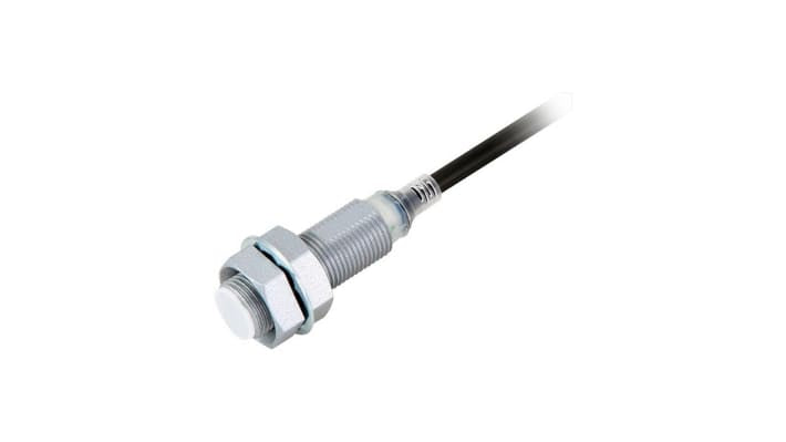 Sensore di prossimità cilindrico induttivo Omron E2EQ-X7D212-T 2M, M12, rilevamento 7 mm, IP67, montaggio a filo.