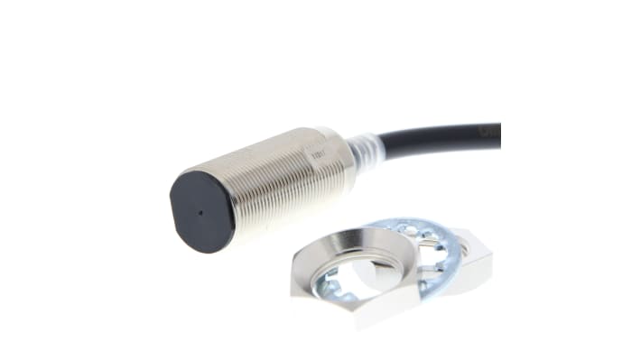 Sensore di prossimità cilindrico Omron E2E-X11D218-T 2M, M18 x 1, rilevamento 11 mm, IP67, alimentazione 10-30 V c.c.