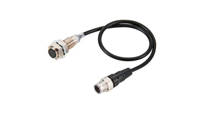 Omron E2E-X7D112-M1TGJ-T 0.3M, sensore induttivo cilindrico M12 x 1, rilevamento 7 mm, alimentazione 10-30 V c.c., IP67.