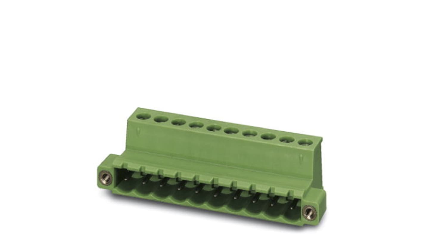 Morsettiera Phoenix Contact Maschio 2 vie, passo 5.08mm - IC 2,5/2-STGF-5,08 - 1825501. Connettore PCB verde, 12A, 630V. Ideale per trasferimento dati efficiente e sicuro.