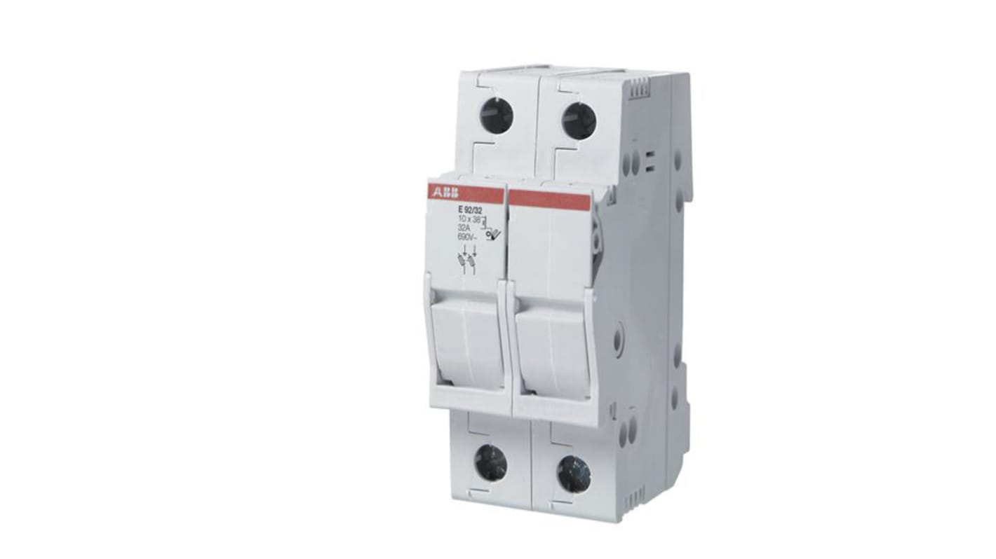 Interruttore di isolamento ABB 2CSM, 2 poli, 50 A, 690 V, progettato per protezione di motori e trasformatori, dimensioni 70x50x90 mm.