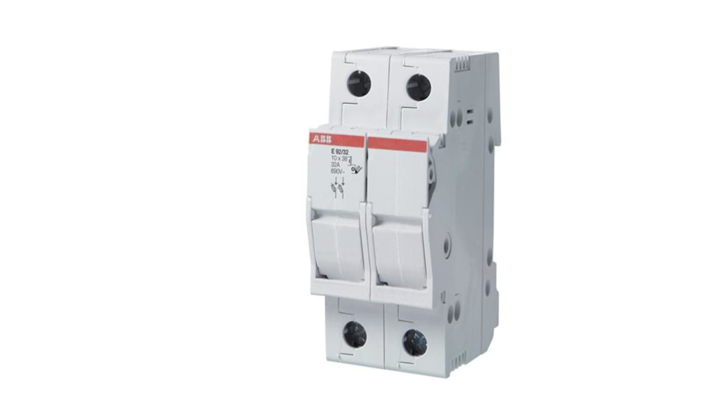 Interruttore di isolamento ABB 2CSM, 2 poli, 125A, 690V, dimensioni 70x70x110mm, progettato per protezione industriale.