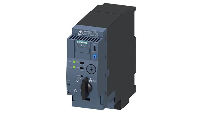 Starter DOL Siemens 3RA6120-0EB30 per motori, 15 kW, 32 A, montaggio su guida DIN, dimensioni 165x137.5x45 mm.