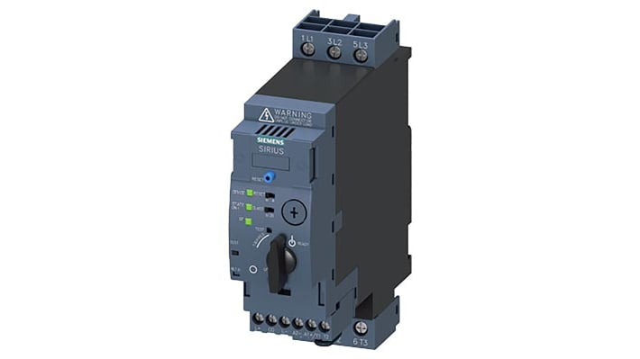 Starter DOL Siemens 3RA6400-1EB42, 3 fasi, 15 kW, 32 A, montaggio su guida DIN, dimensioni 45x165x148.5 mm, IP20.
