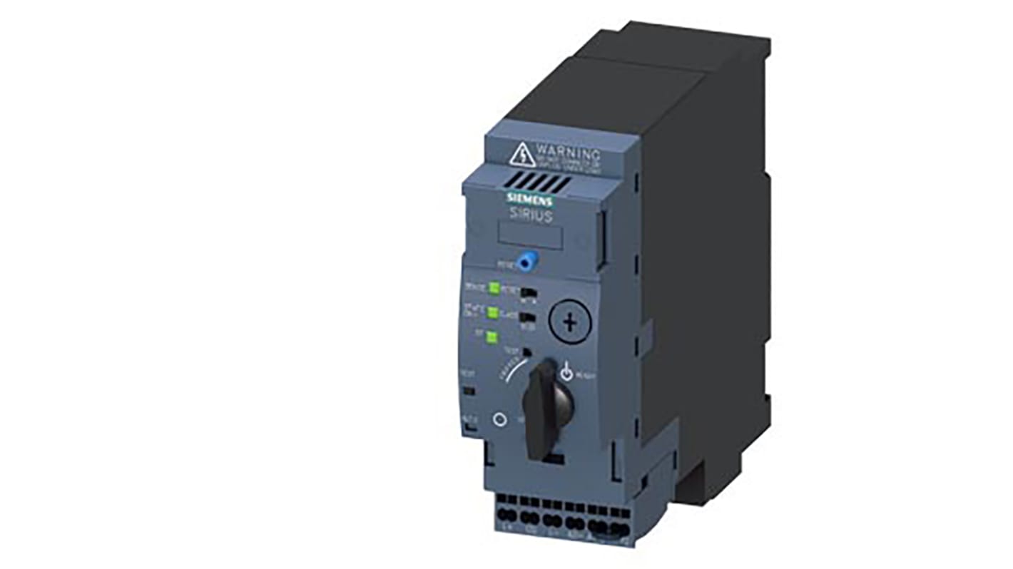Siemens 3RA6400-2BB43, avviatore DOL trifase 750 W, montaggio su guida DIN, dimensioni 165 x 137,5 x 45 mm, grado di protezione IP20.