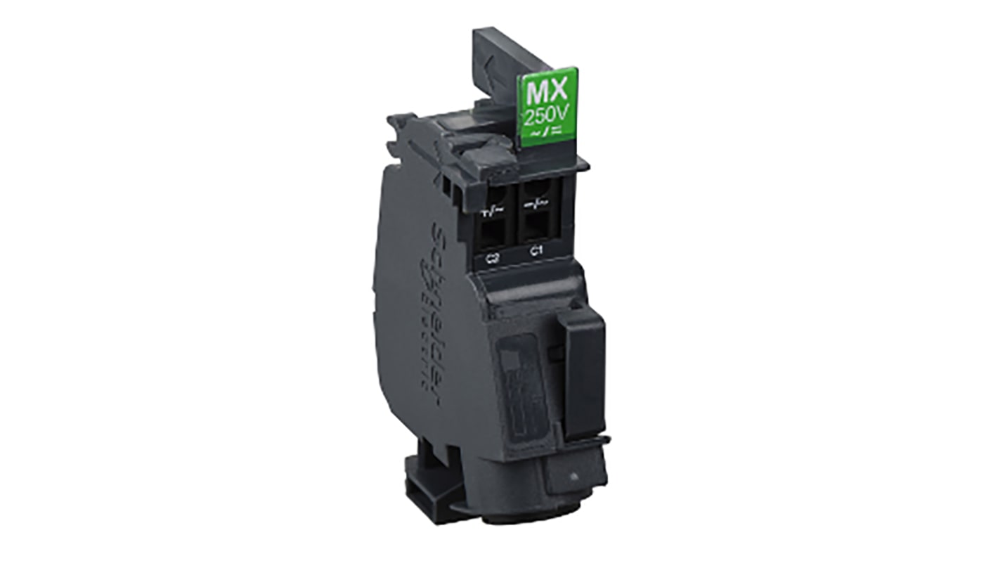 Interruttore magnetotermico Schneider Electric LV426844 per scatto automatico in derivazione. 277V, 250V c.c. 60Hz, 50Hz. A clip. Compatibile con MX-208...240 V c.a.