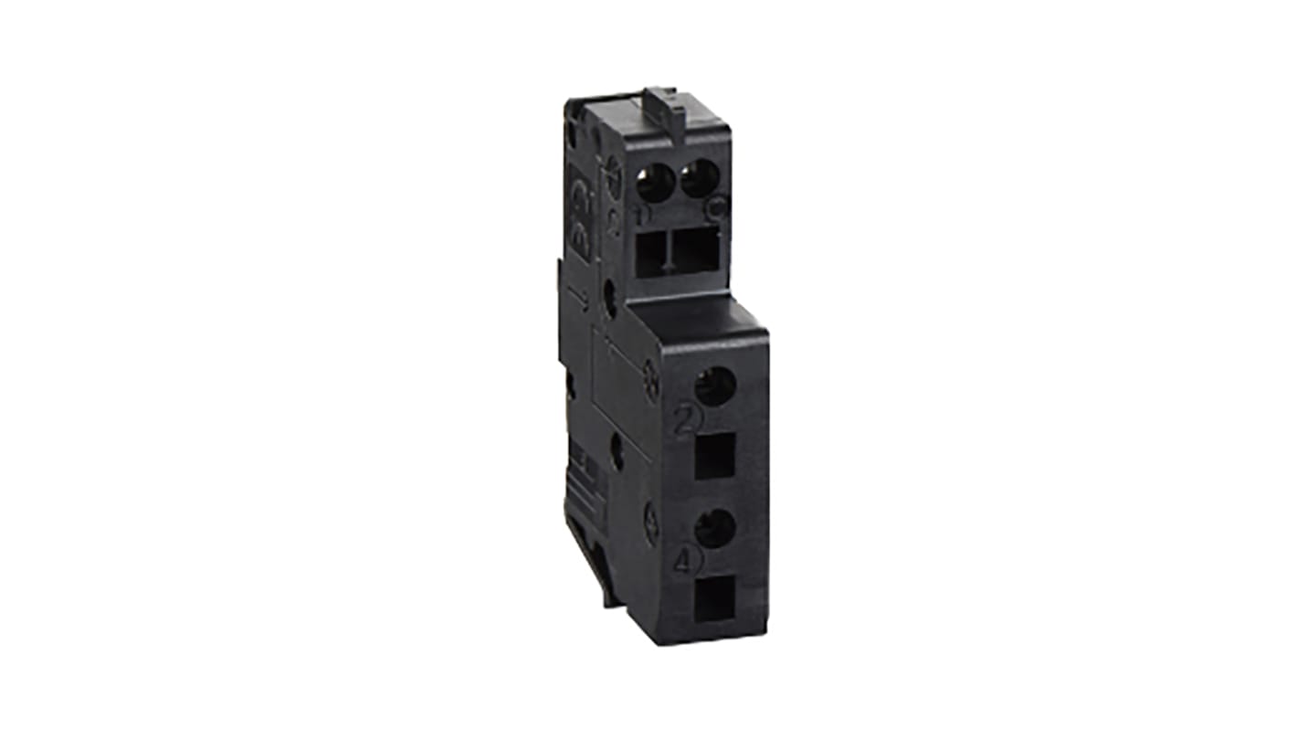Contatto ausiliario Schneider Electric LV426950, 1CO, montaggio frontale, 5A, 110V c.c./690V c.a. per applicazioni NA/NC.
