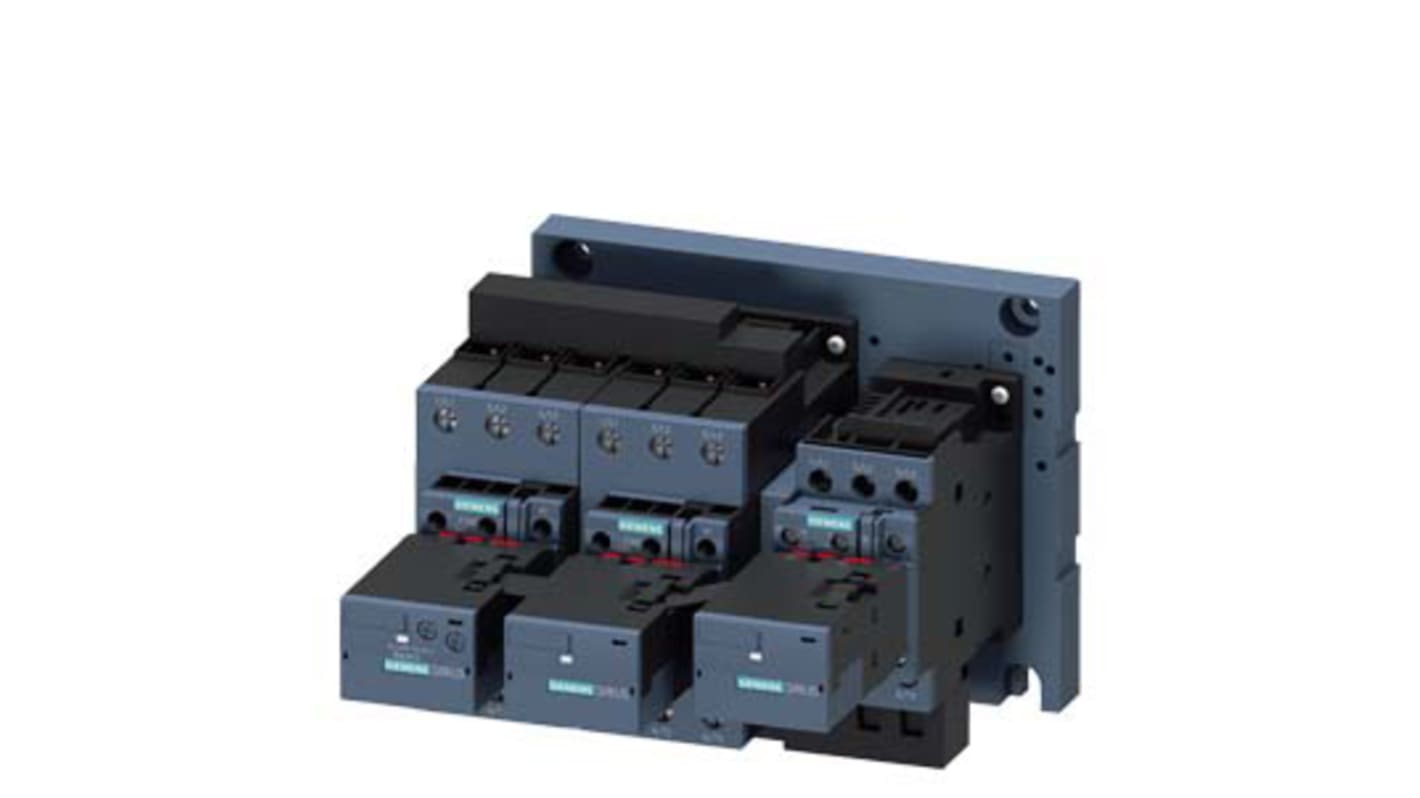 Siemens 3RA2434-8XF32-1AL2, kit contattori per avviamento stella-triangolo, 22/30 kW a 400 V, montaggio su pannello, 3 poli, 65 A.