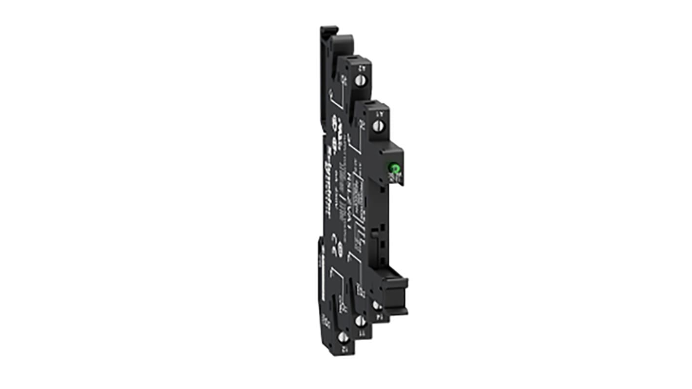 Zoccolo Harmony Relay RSL di Schneider Electric, 230 V, 6 A, 5 contatti CO, montaggio su guida DIN, dotato di LED.