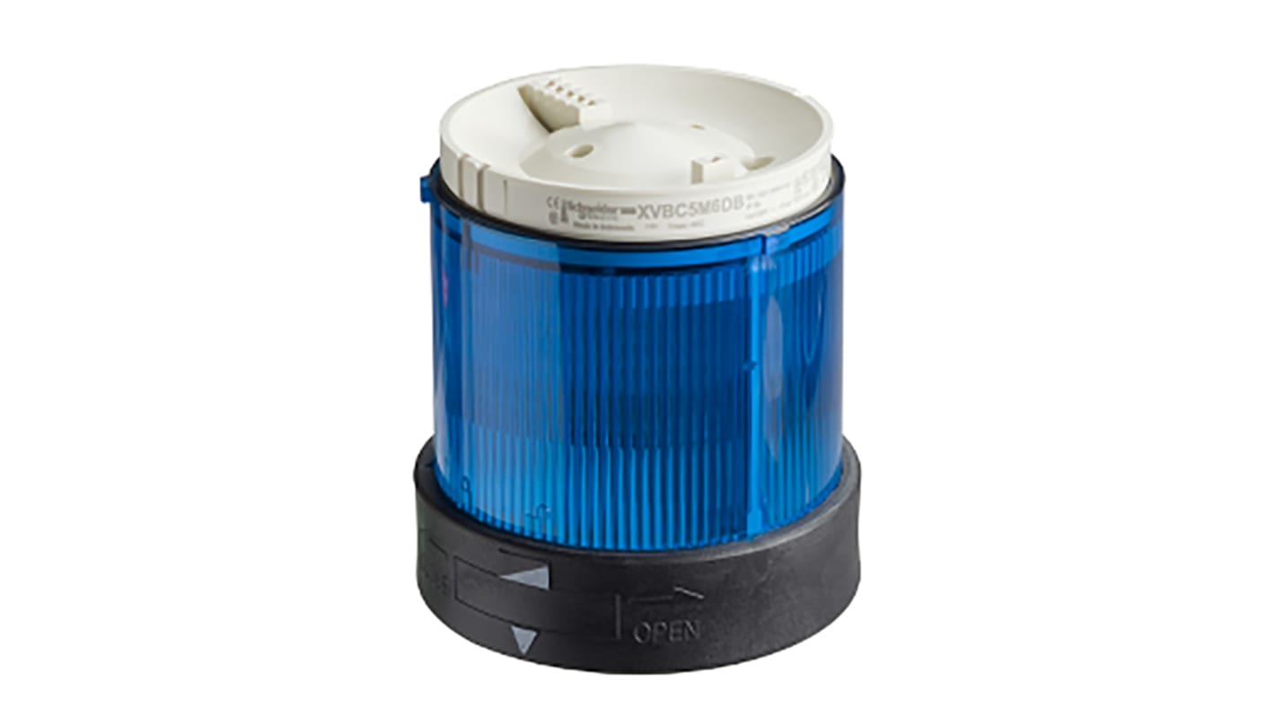 Base di montaggio blu Schneider Electric XVBC5B6 per segnalatori luminosi, diametro 70 mm, altezza 295 mm, tensione 24 V.