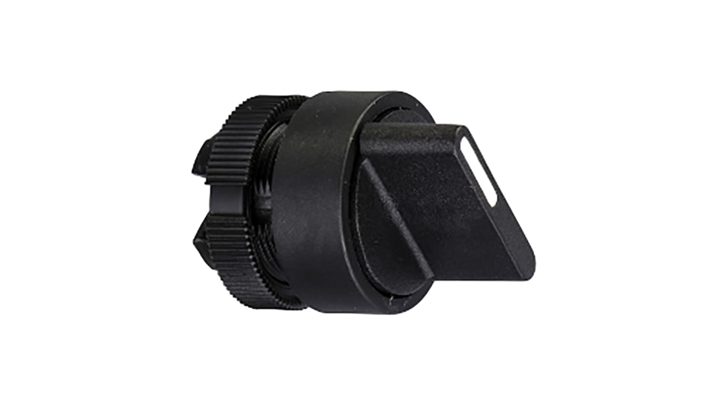 Selettore nero 2 posizioni Schneider Electric ZA2BD2 per stazioni di controllo. Impugnatura standard, protezione IP65.