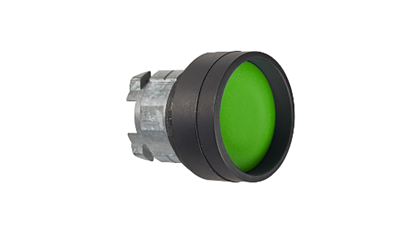 Attuatore pulsante instabile Schneider Electric, testa incassata verde, diametro foro 22 mm, protezione IP66/IP67/IP69K.