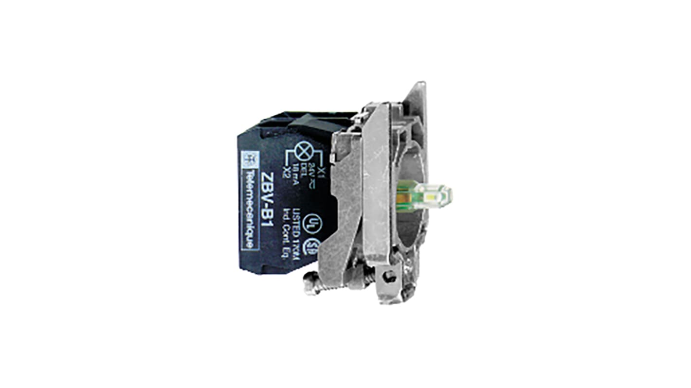 Blocco contatti luminoso LED Schneider Electric, 1CO, 110-120V, design modulare da 22 mm, montaggio a vite, serie Harmony XB4.